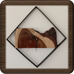 Tambotie Live Edge & Steel Wall Clock